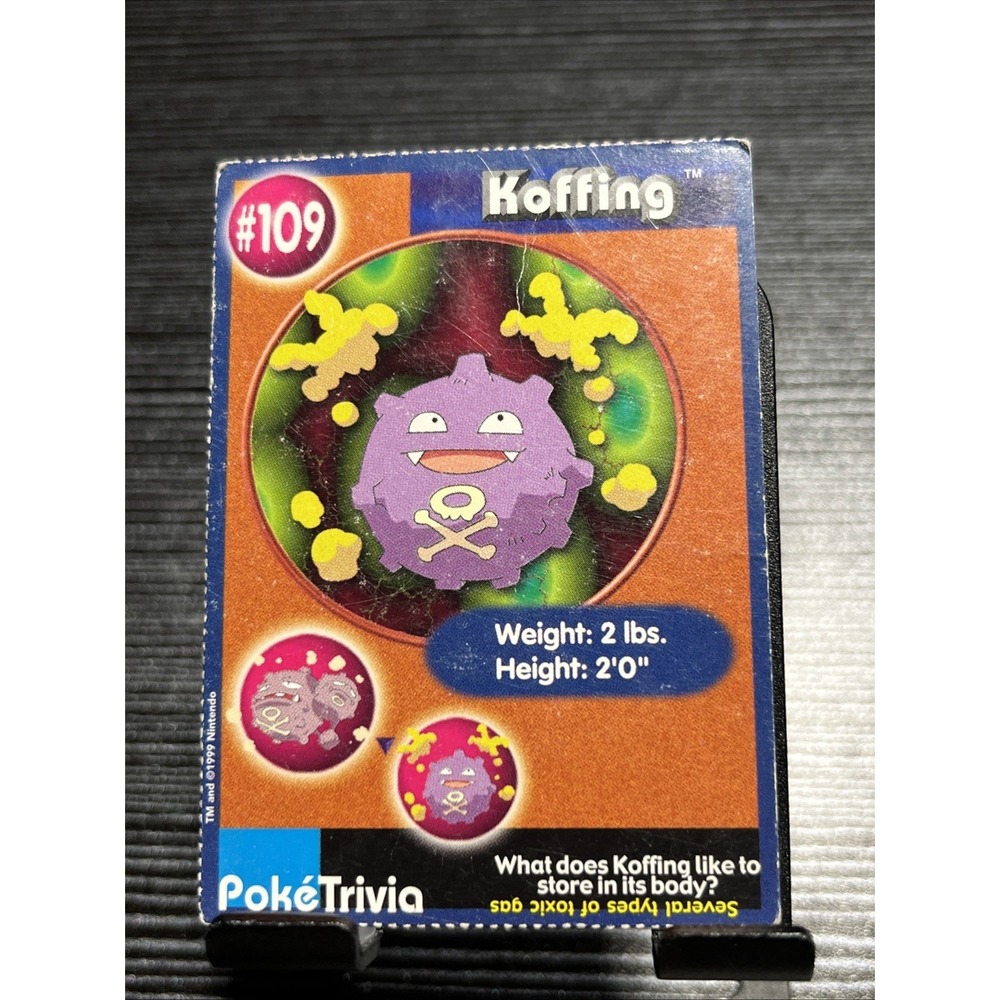 1999 Burger King PokéTrivia Card‎ #109 Koffing – Pokémon